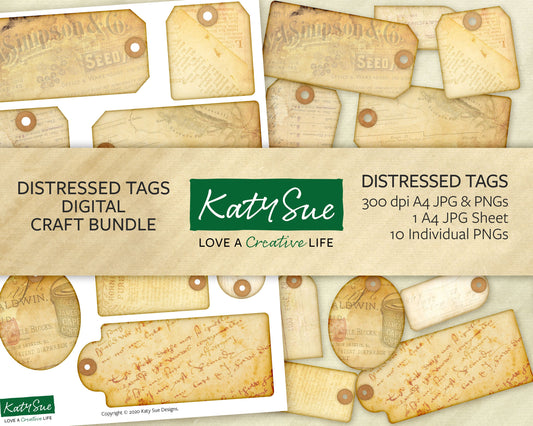 Distressed Tags | Digital Craft Bundle