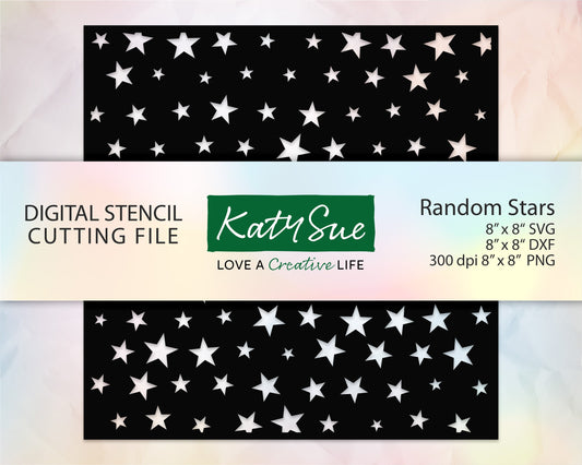 Random Stars Stencil | Digital Cutting File