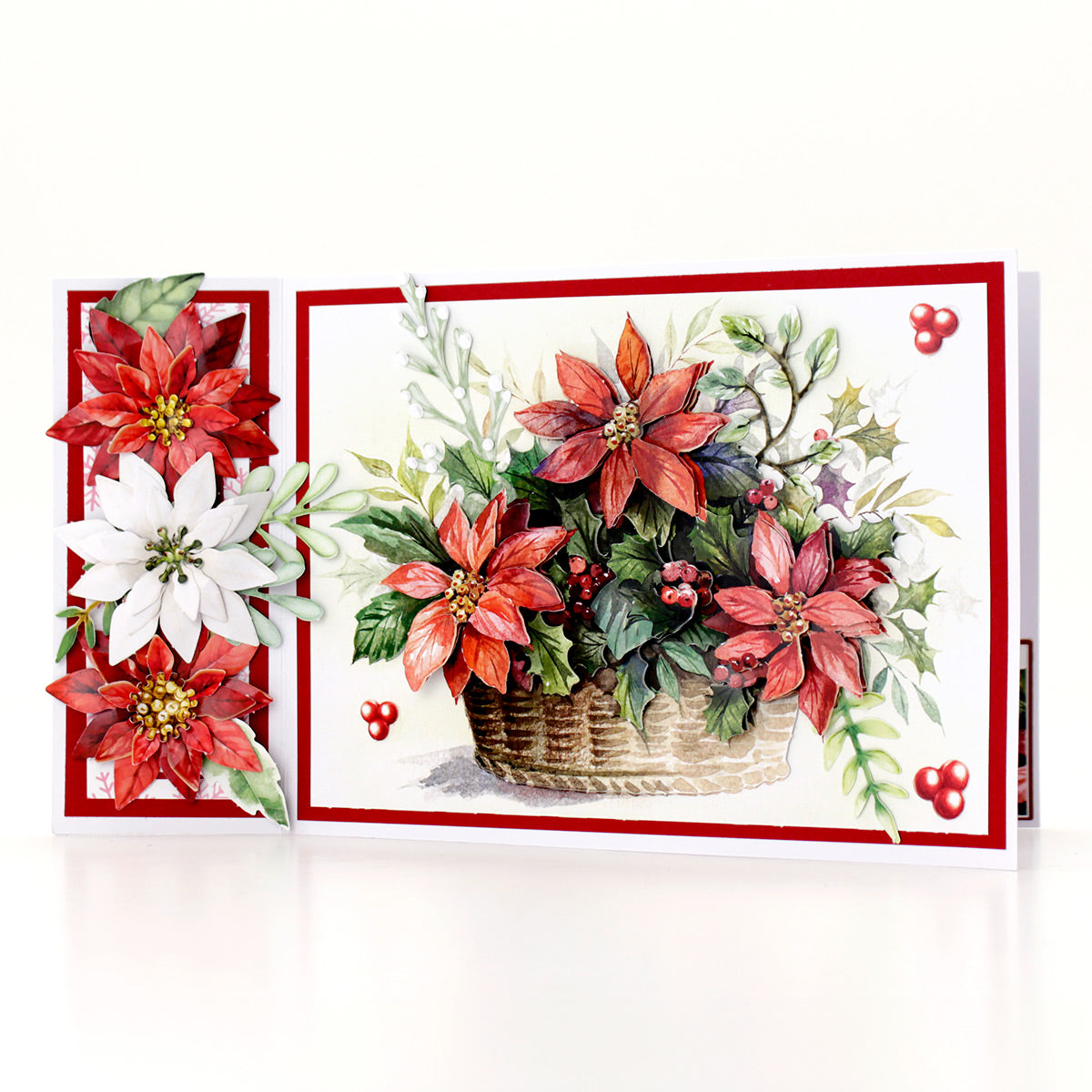Die Cut Decoupage ‚Äì Poinsettia Basket (pack of 3)
