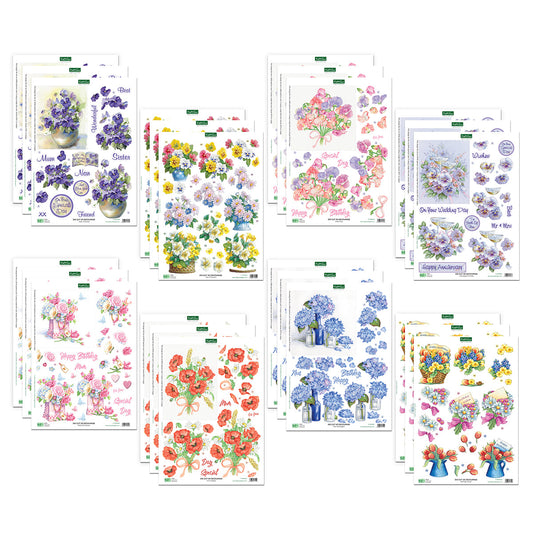 Die Cut Decoupage ‚Äì Pretty Flowers (Pack of 24)