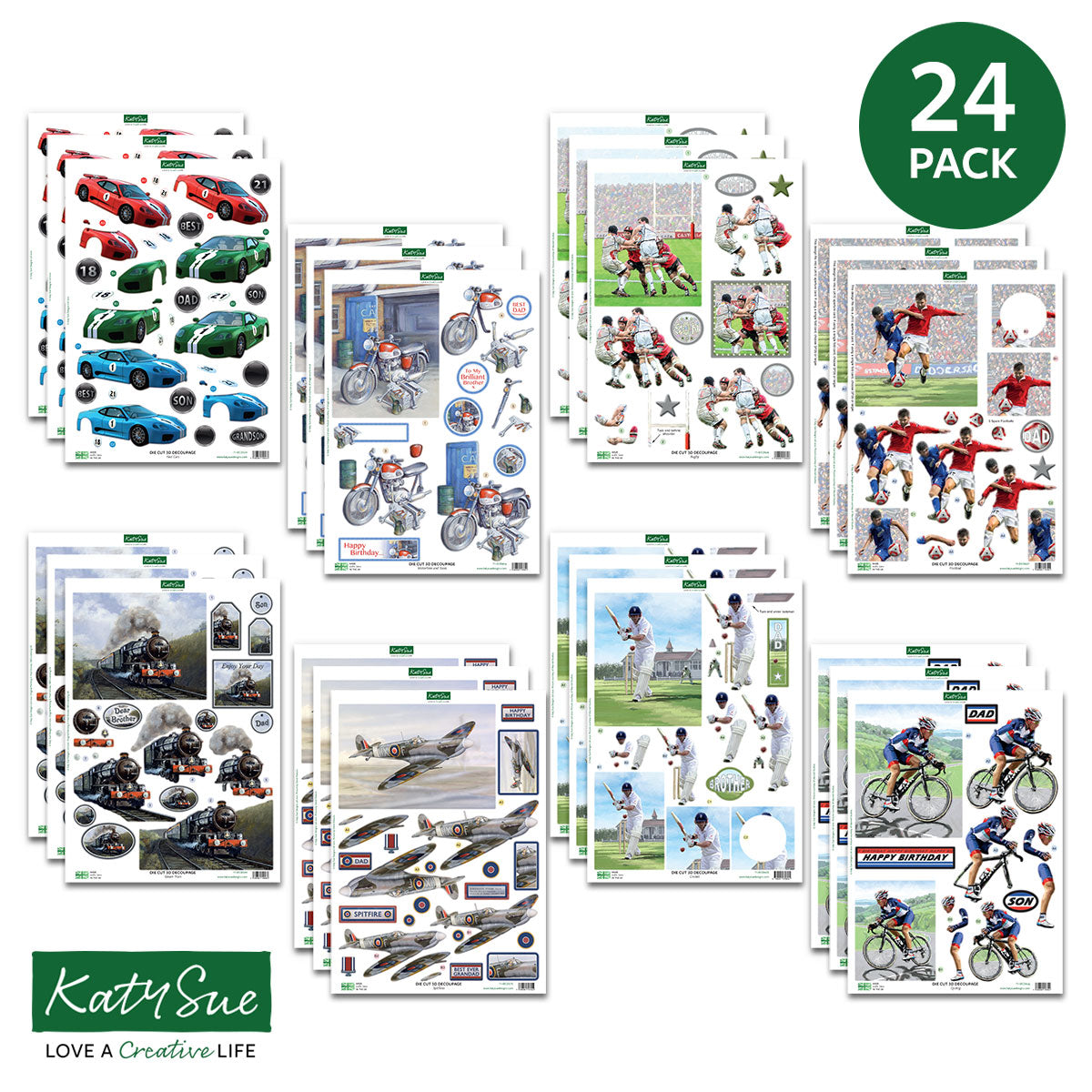 Die Cut Decoupage ‚Äì For the Guys (pack of 24)