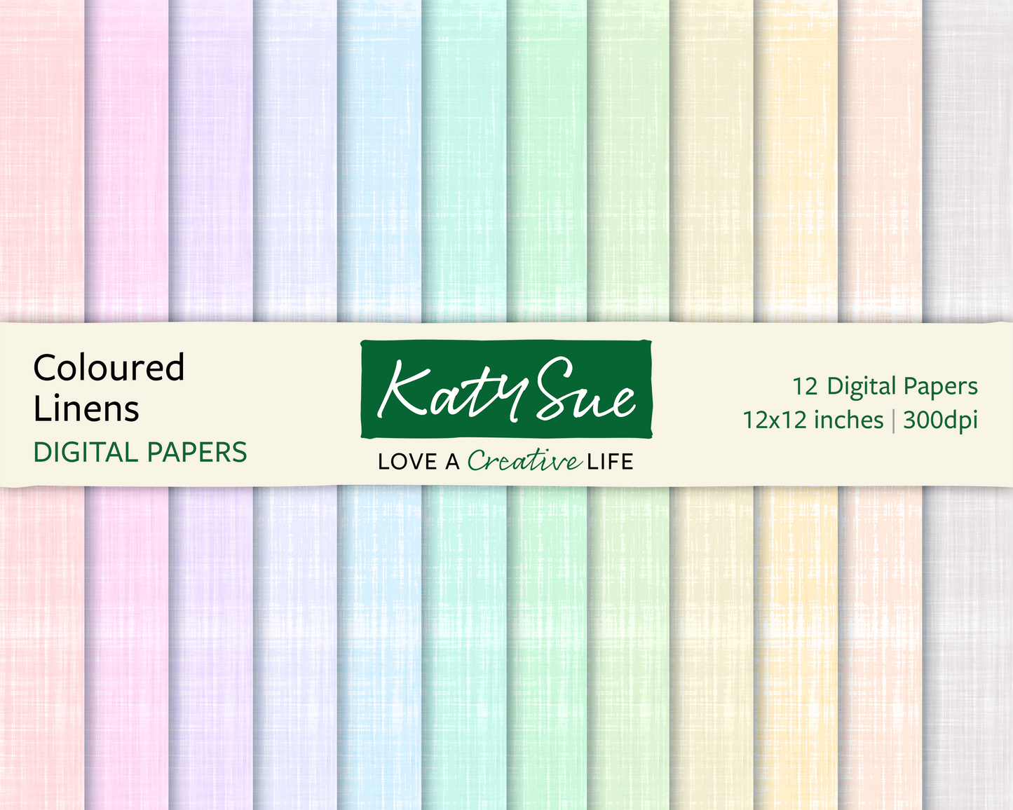 Coloured Linen | 12x12 Digital Papers