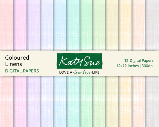 Coloured Linen | 12x12 Digital Papers