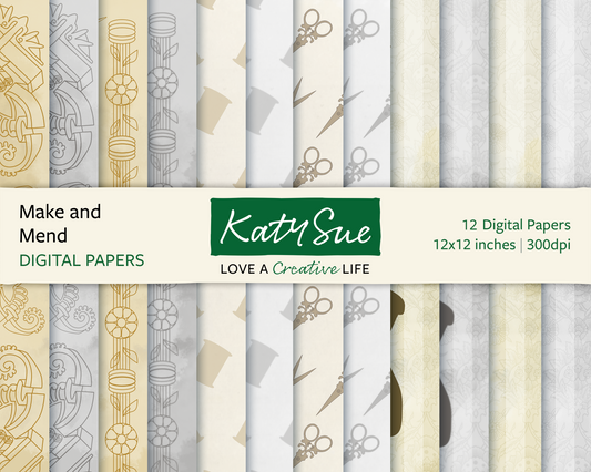 Make and Mend | 12x12 Digital Papers
