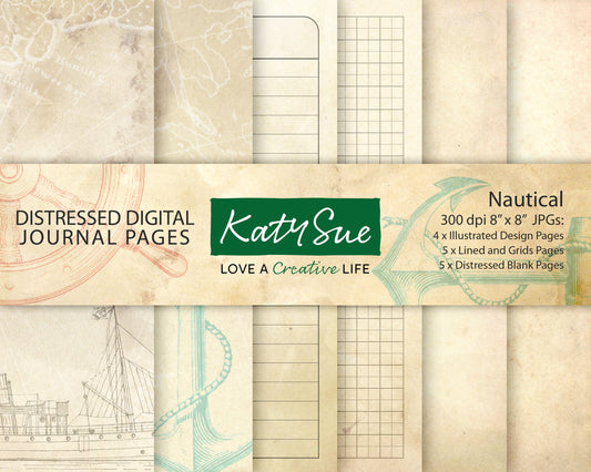 Distressed Nautical | Digital Journal Pages
