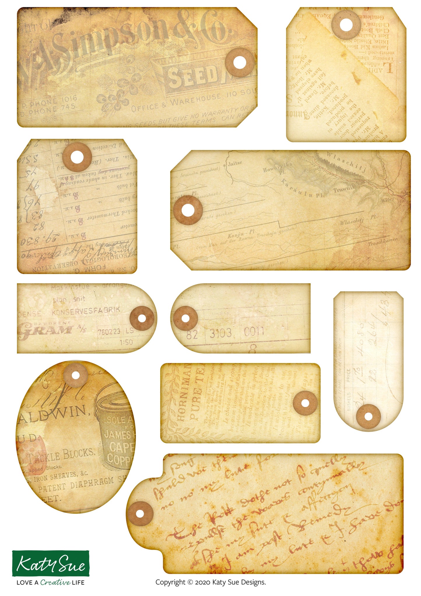 Distressed Tags | Digital Craft Bundle
