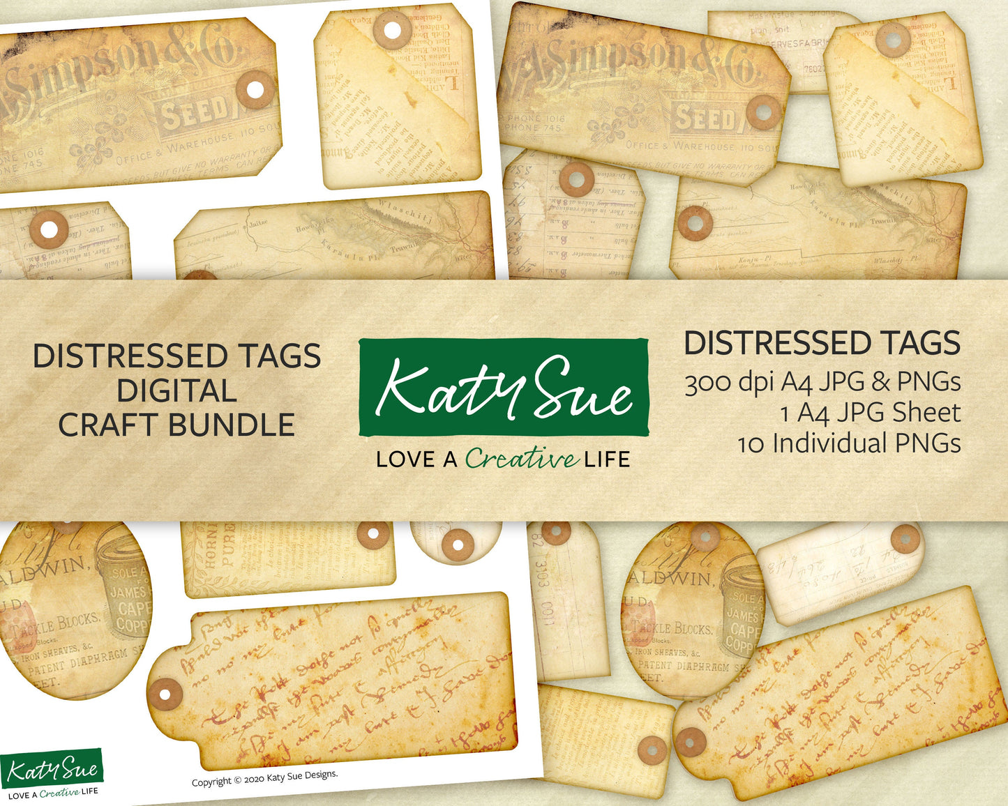 Distressed Tags | Digital Craft Bundle