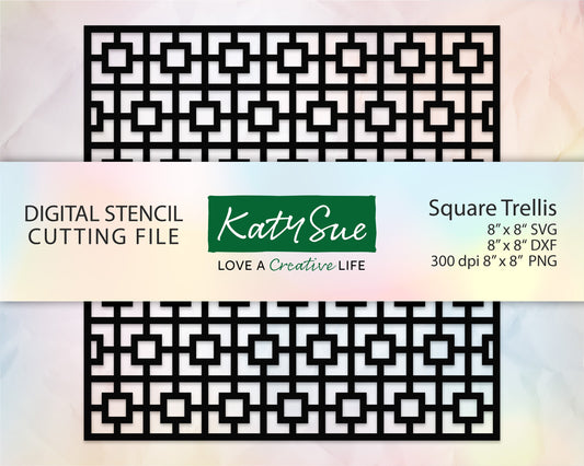 Square Trellis Stencil | Digital Cutting File